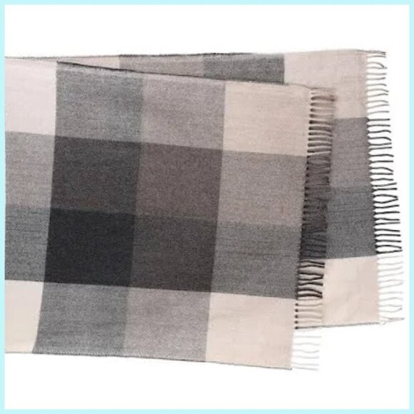 100% GENUINE Scottish Wool Blanket Import NEW WITH TAGS Block Check Herringbone - Picture 2 of 11